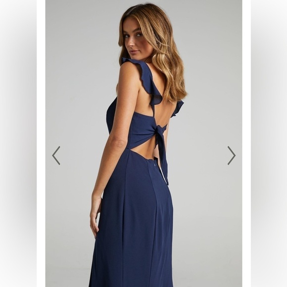 Showpo More than this midi dress in navy blue sz 0 - Picture 5 of 10